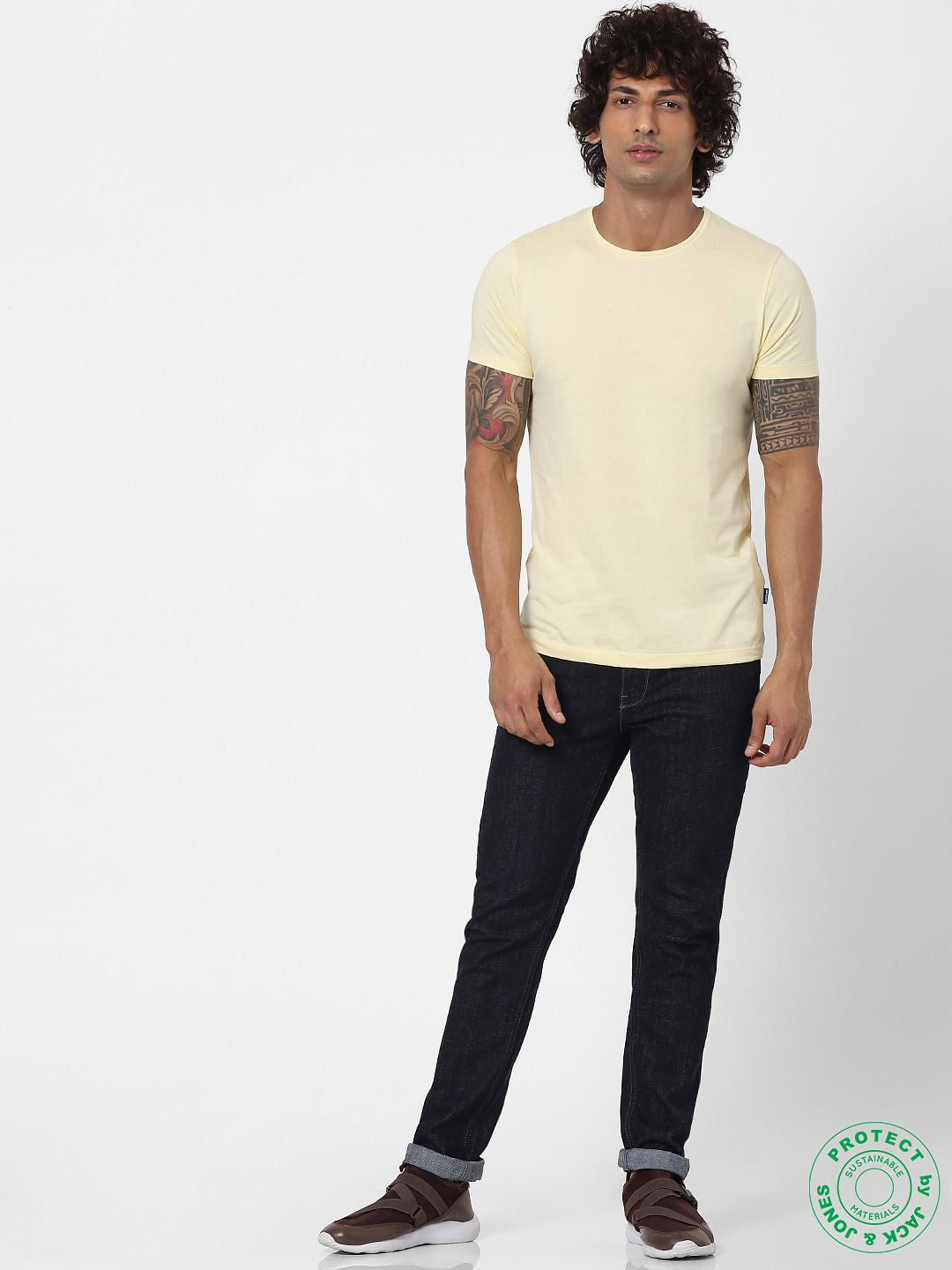 Light Yellow Crew Neck T-shirt