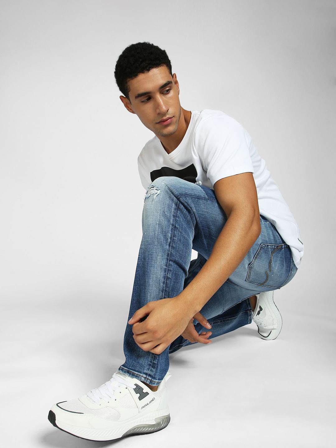 Blue Low Rise Glenn Slim Fit Jeans