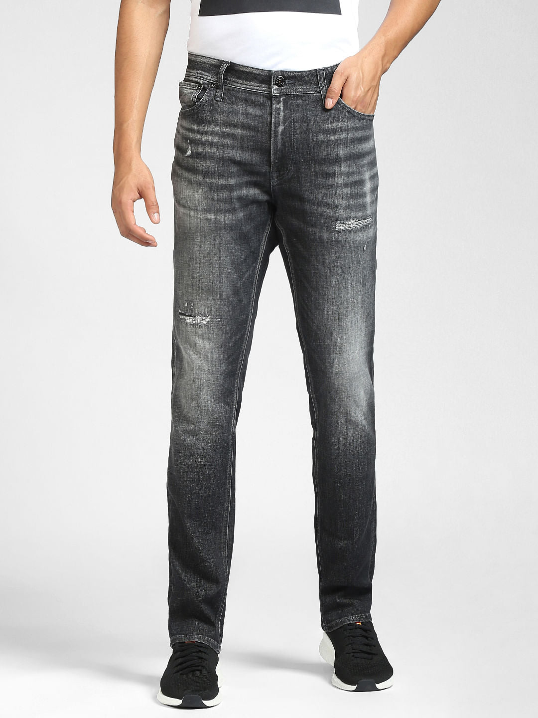 Black Low Rise Ben Ripped Skinny Jeans