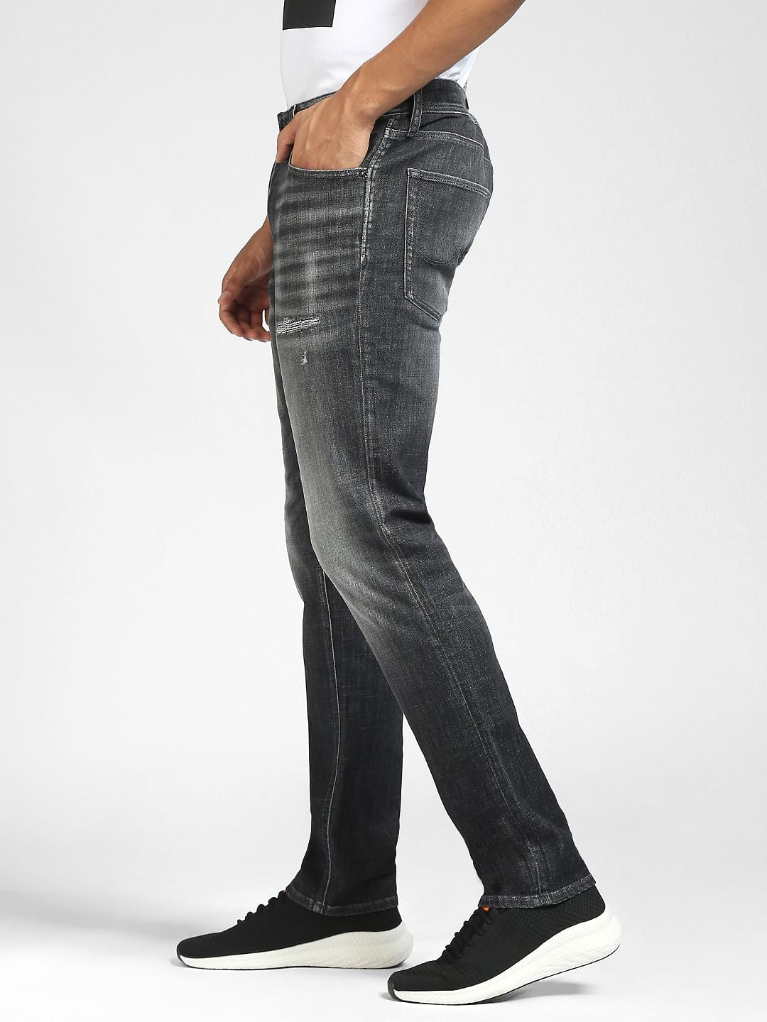 Black Low Rise Ben Ripped Skinny Jeans