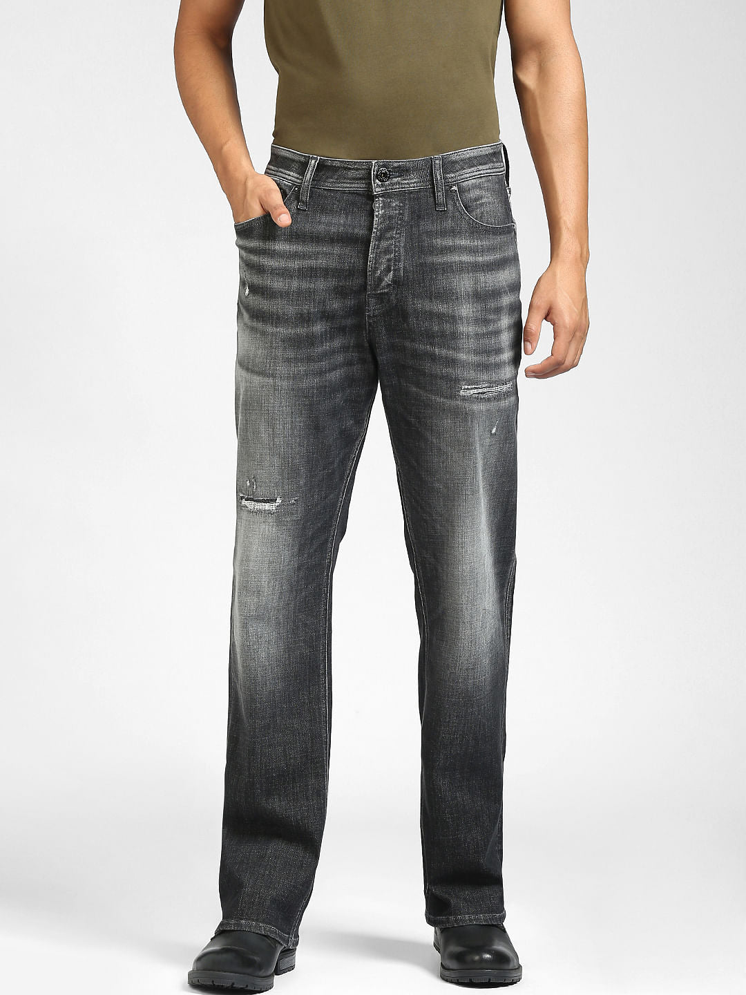 Black High Rise Bootcut Jeans