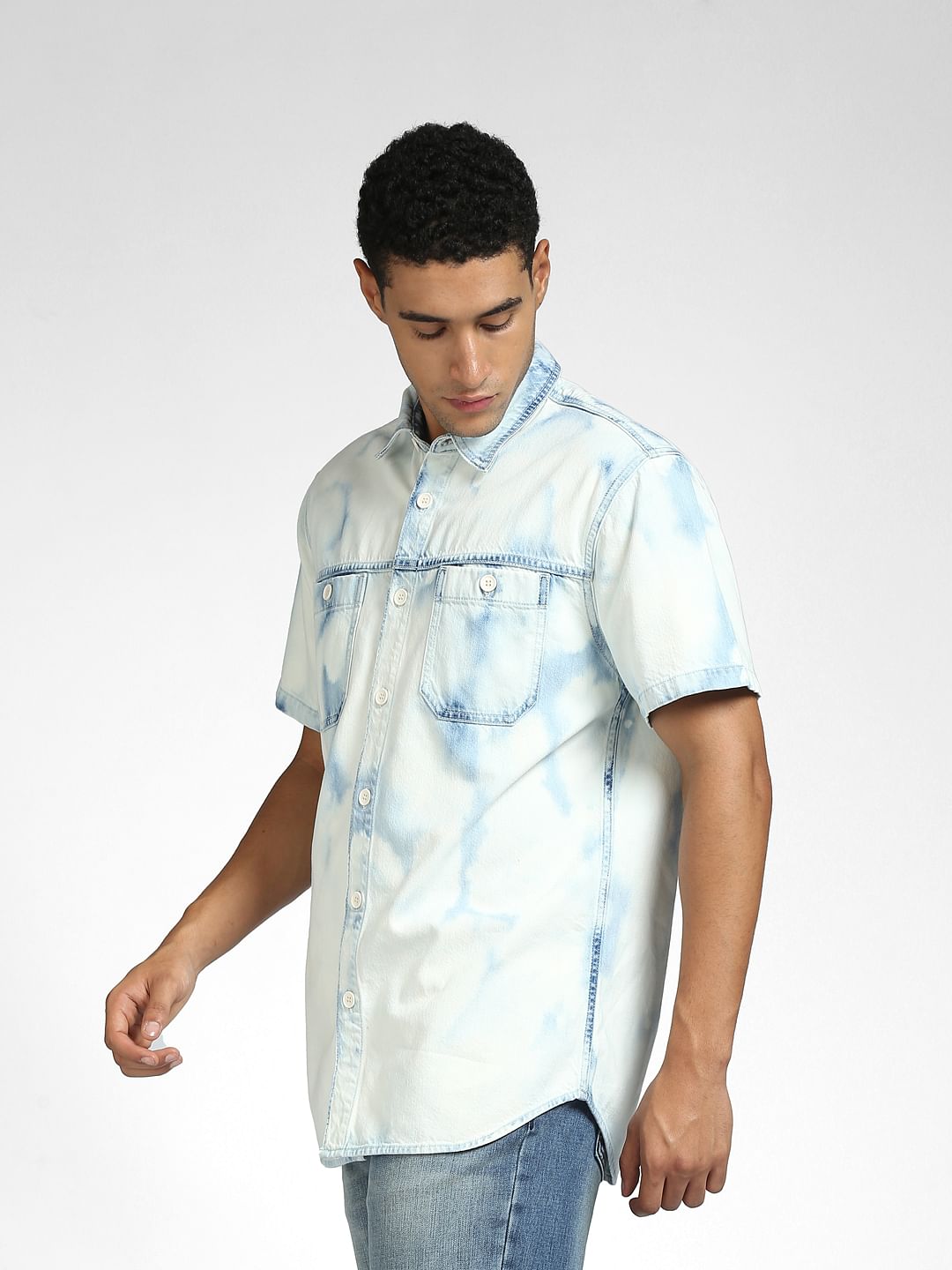 Blue Denim Half Sleeves Shirt