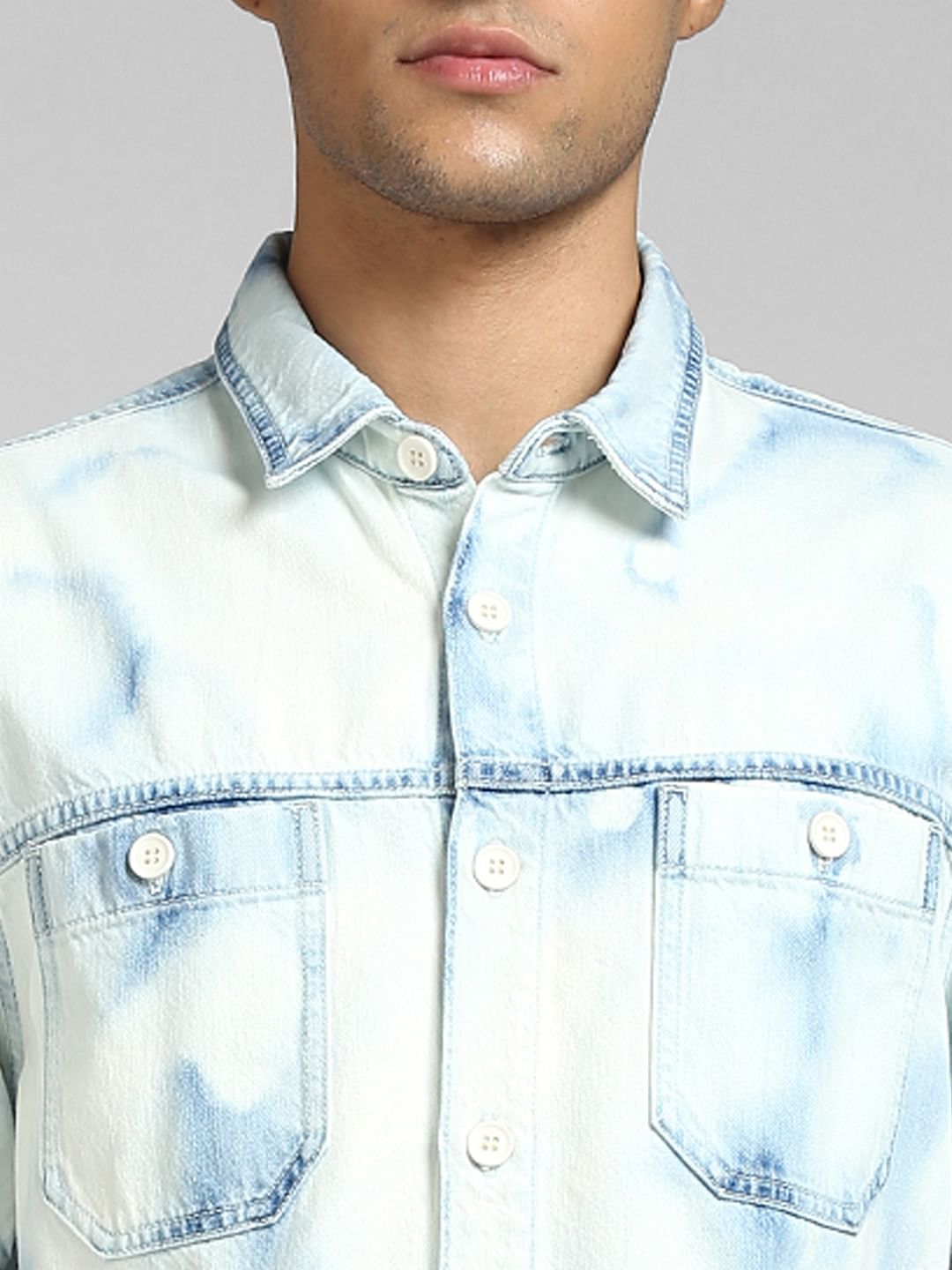 Blue Denim Half Sleeves Shirt