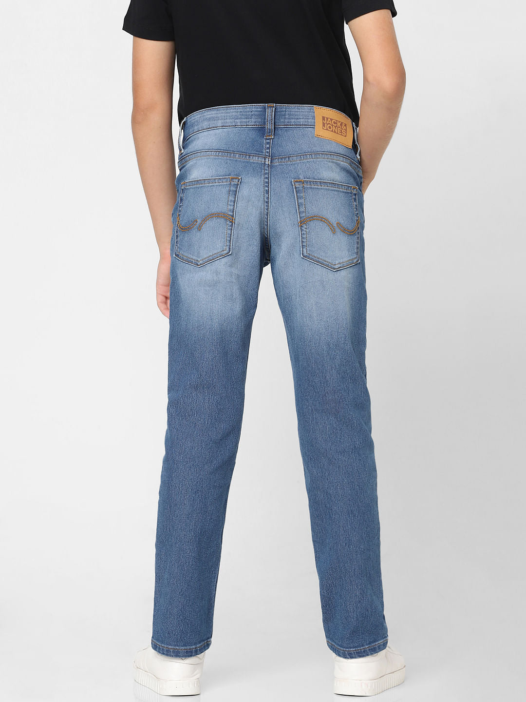 Boys Blue Mid Rise Regular Fit Jeans