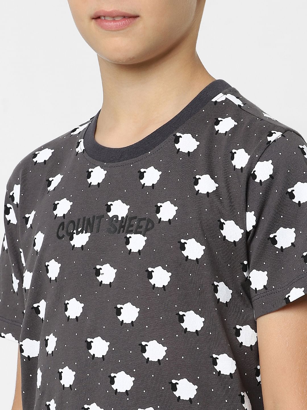 Boys Grey T-shirt & Shorts Sleepwear Set