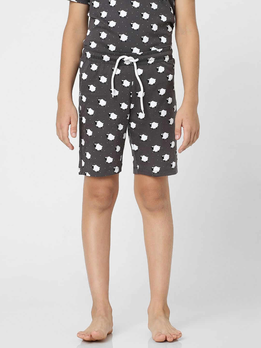 Boys Grey T-shirt & Shorts Sleepwear Set