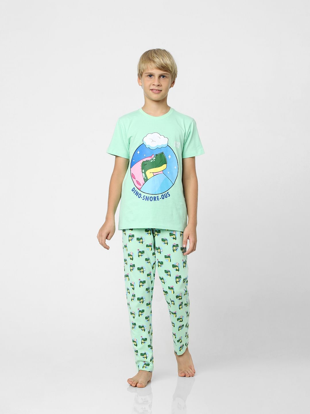 Boys Blue T-shirt & Pyjama Night-Suit Set