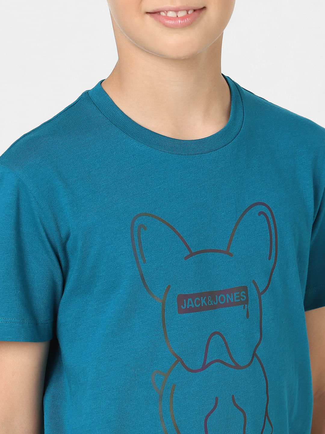 Boys Green Logo Print T-shirt