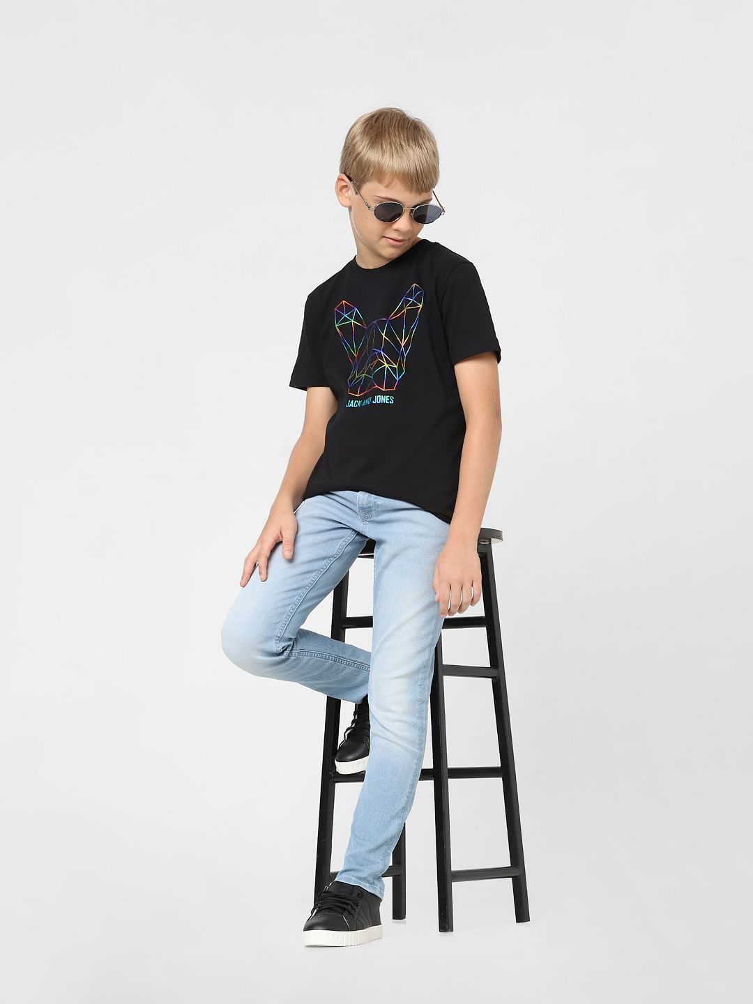 Boys Light Blue Mid Rise Glenn Slim Jeans
