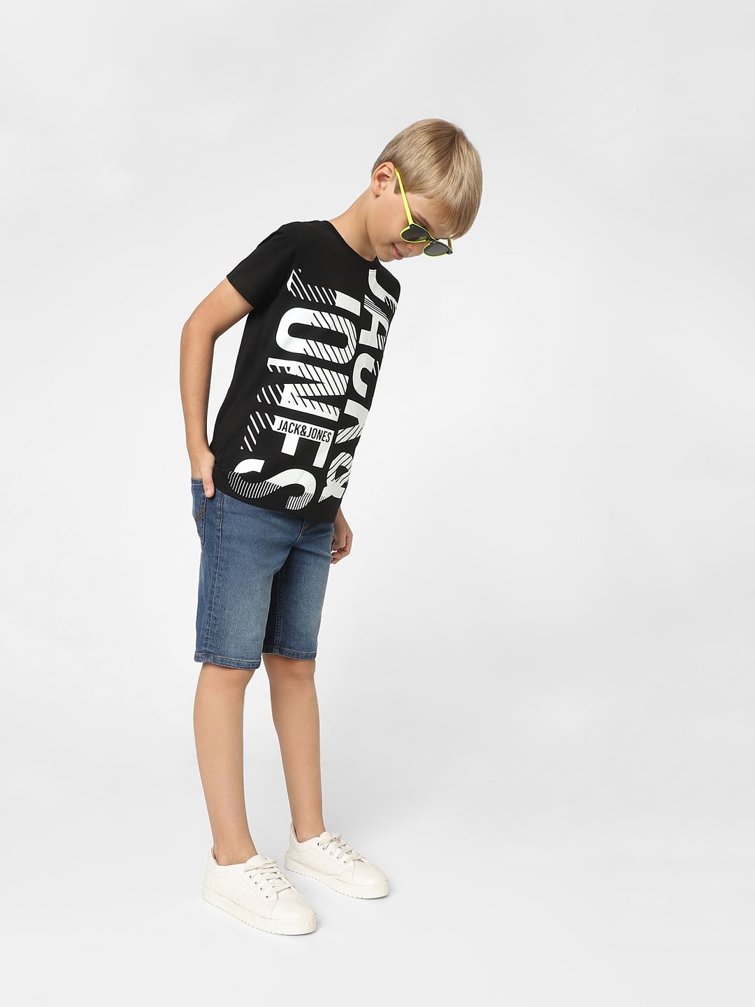 Boys Blue Mid Rise Denim Shorts