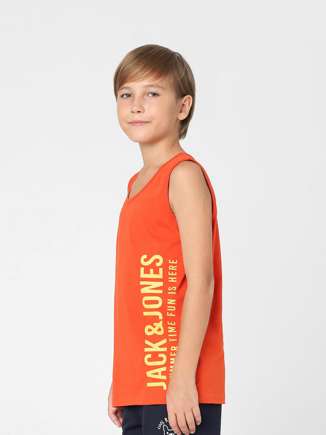 BOYS Red Logo Print T-shirt Vest