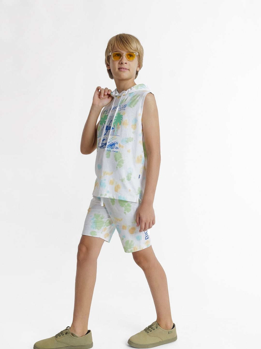 Ash Green Tie-Dye Co-ord Set Shorts