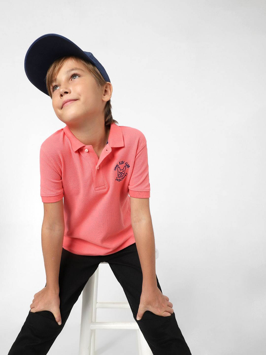 Boys Peach Polo T-shirt