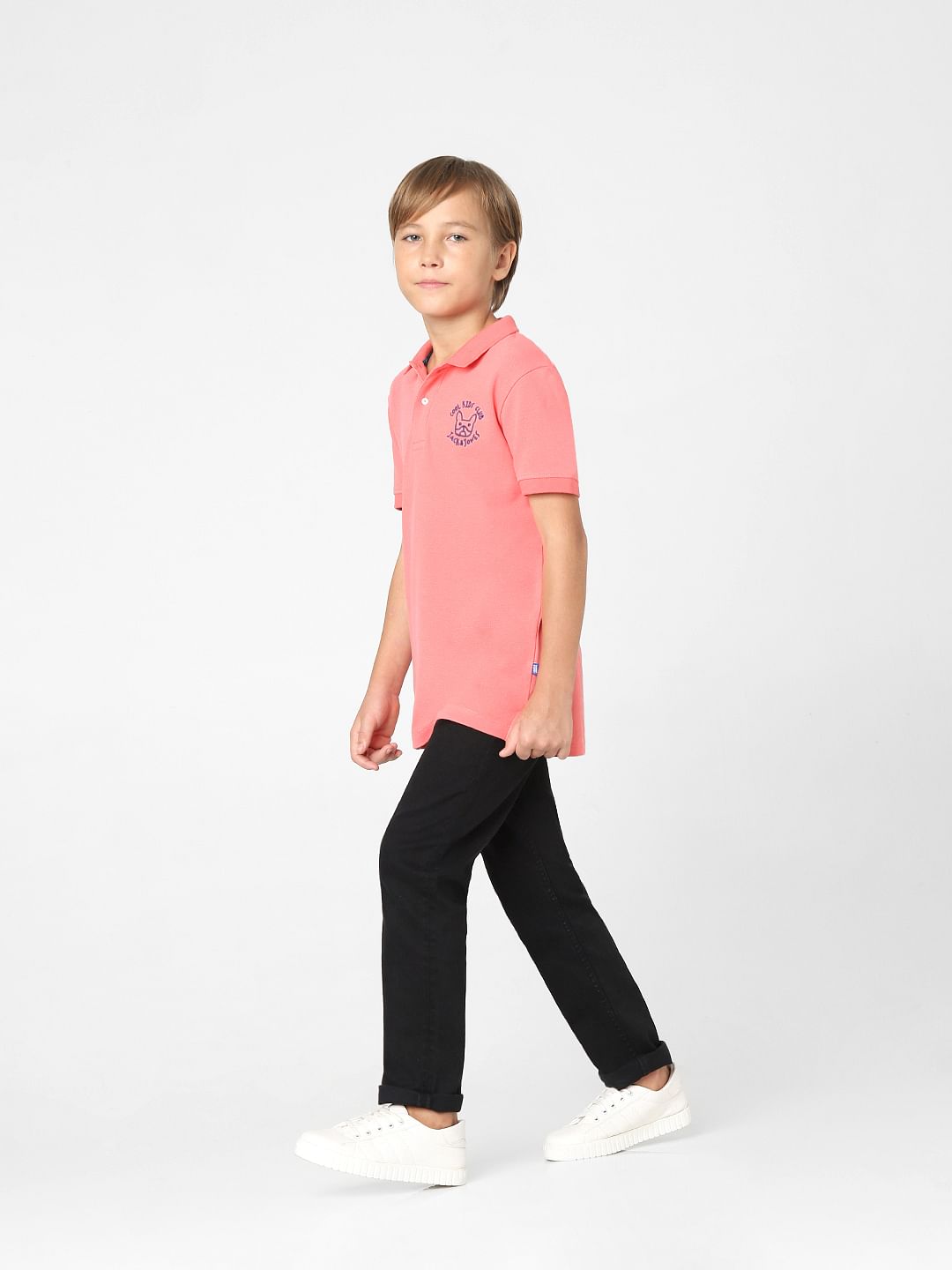 Boys Peach Polo T-shirt