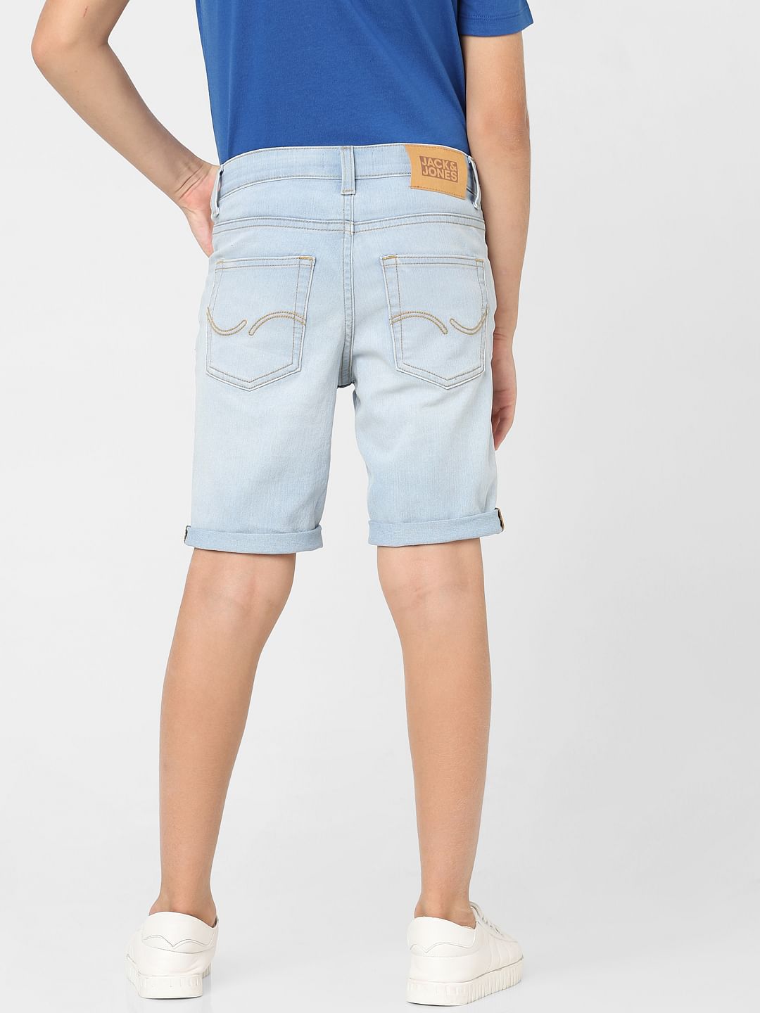 Boys Blue Mid Rise Denim Shorts