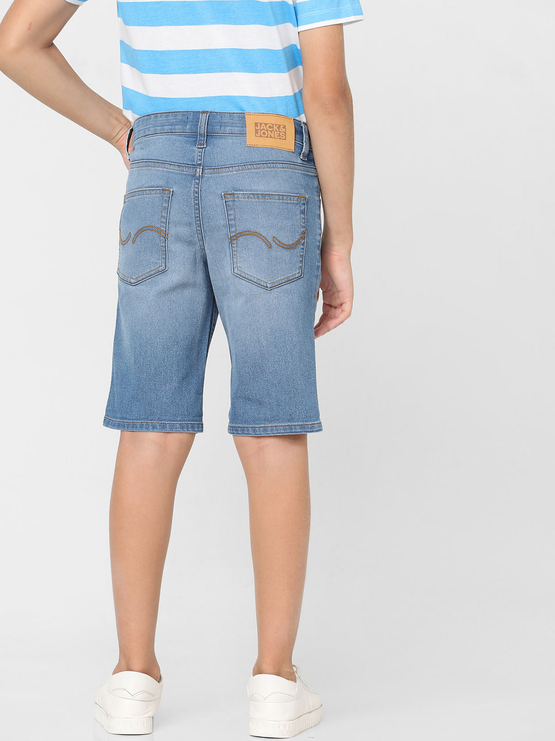 Boys Blue Mid Rise Denim Shorts