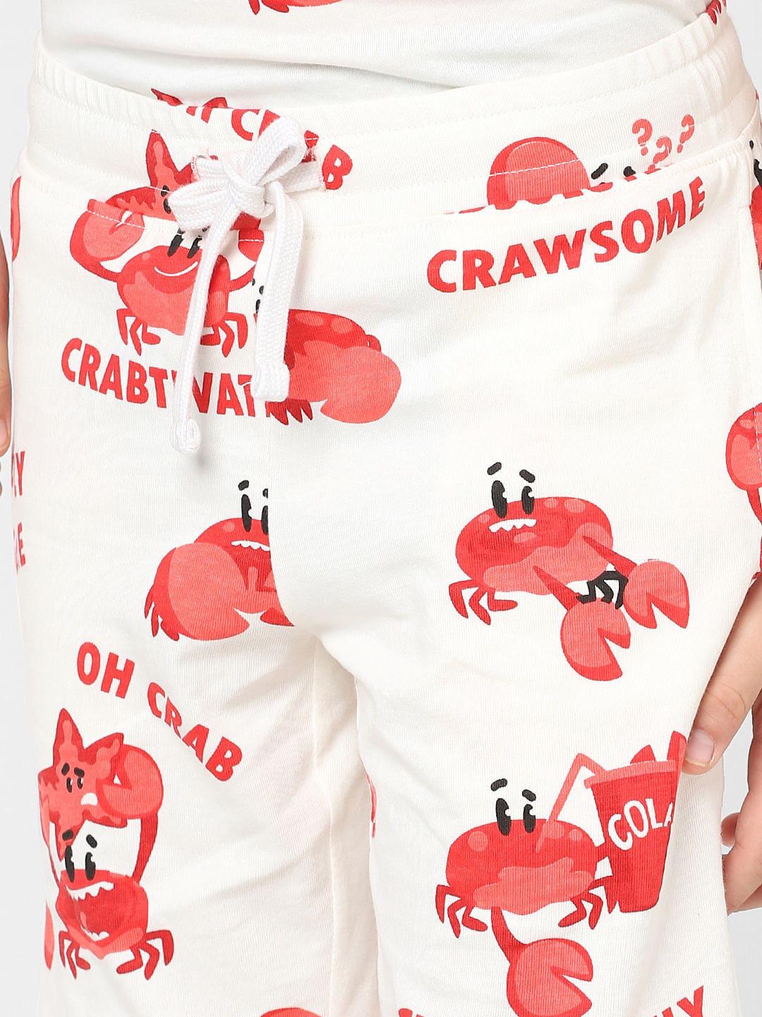 Boys Beige Printed Co-ord Shorts