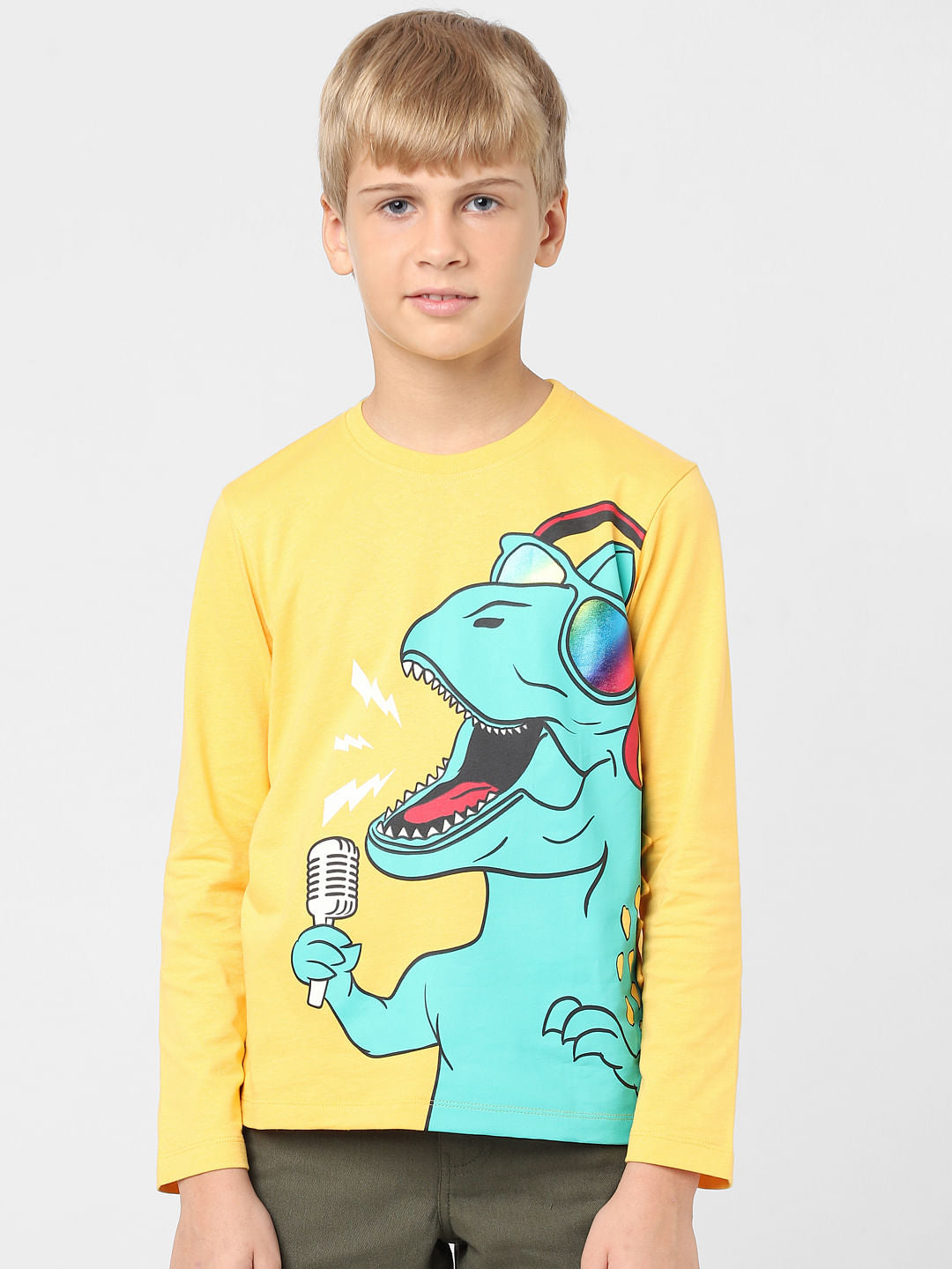 Boys Yellow Graphic Print T-shirt