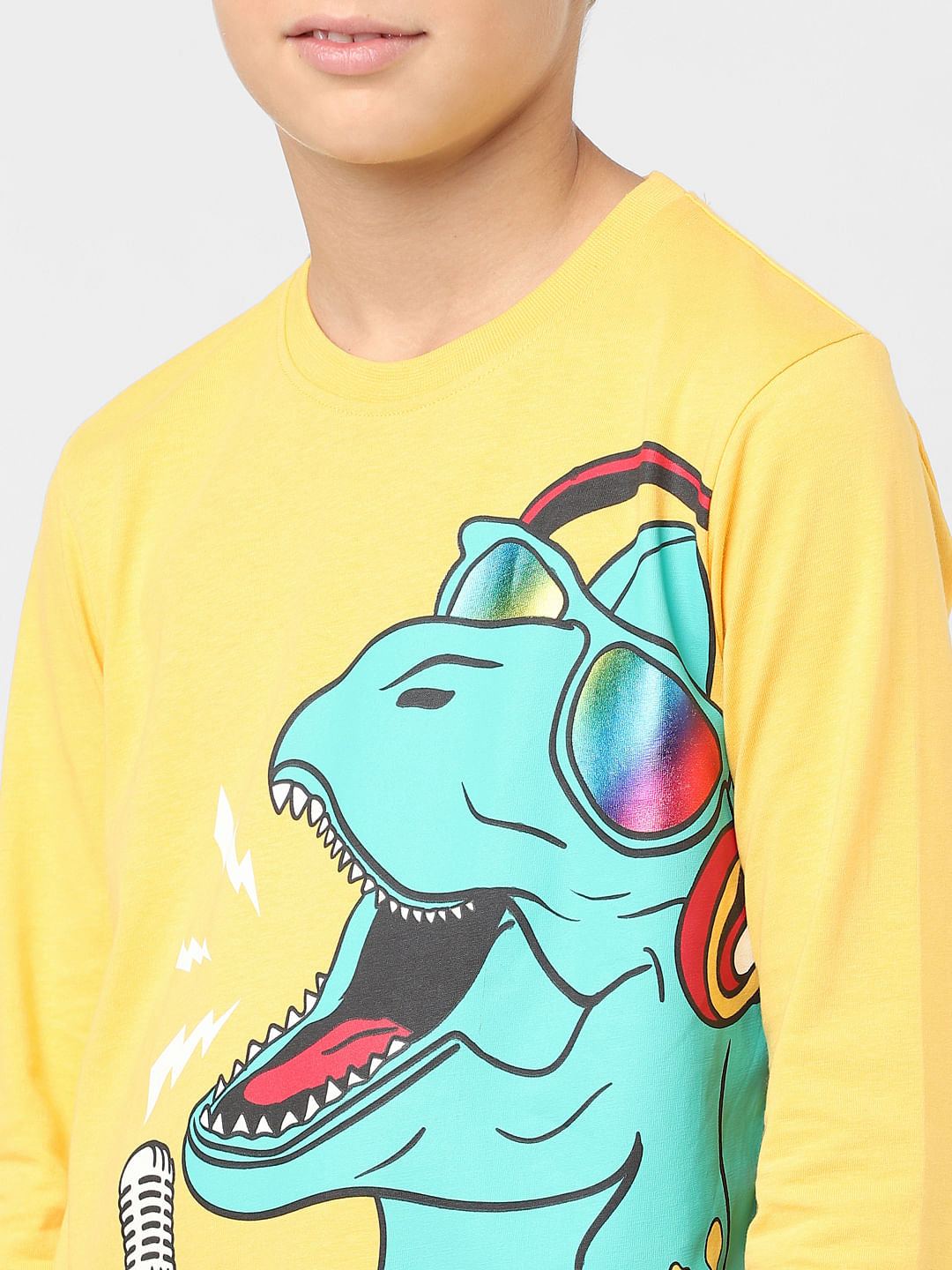 Boys Yellow Graphic Print T-shirt