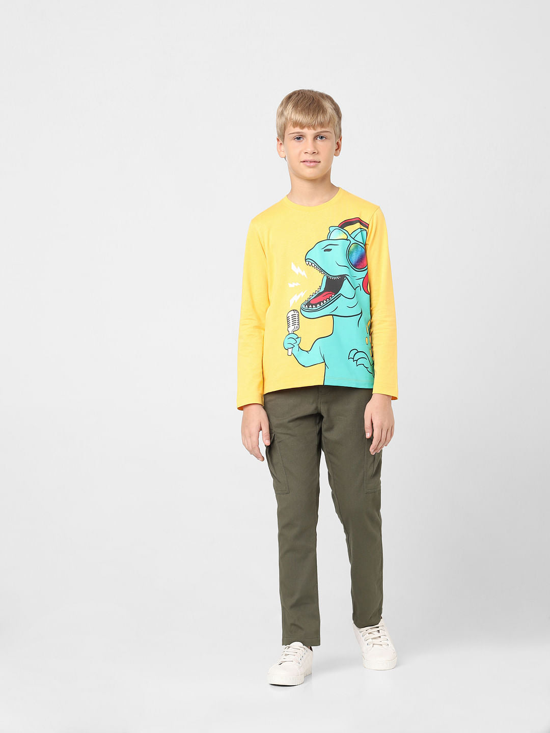 Boys Yellow Graphic Print T-shirt