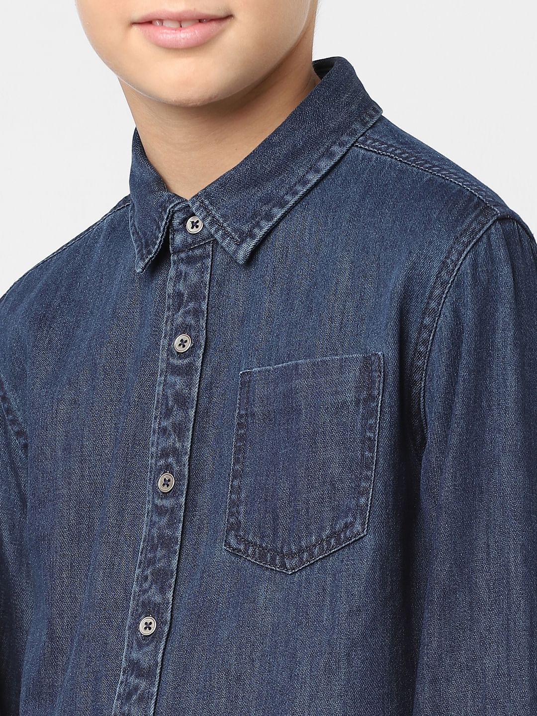 Boys Blue Denim Full Sleeves Shirt