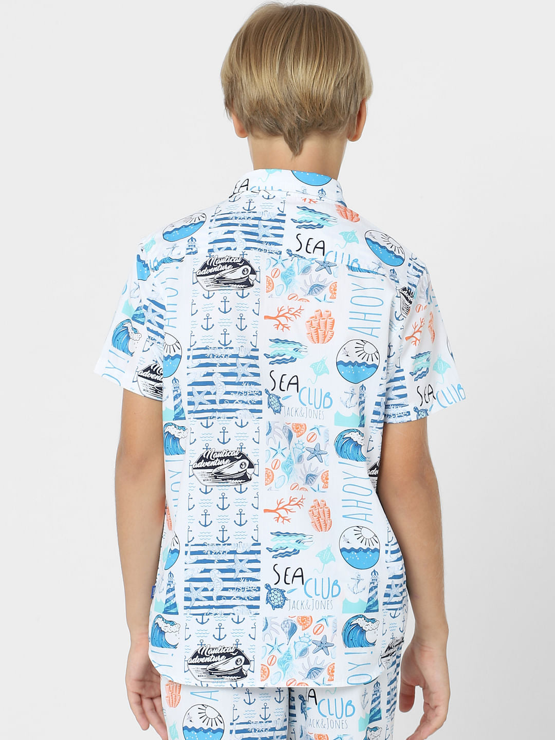 BOYS White Abstract Print Shirt