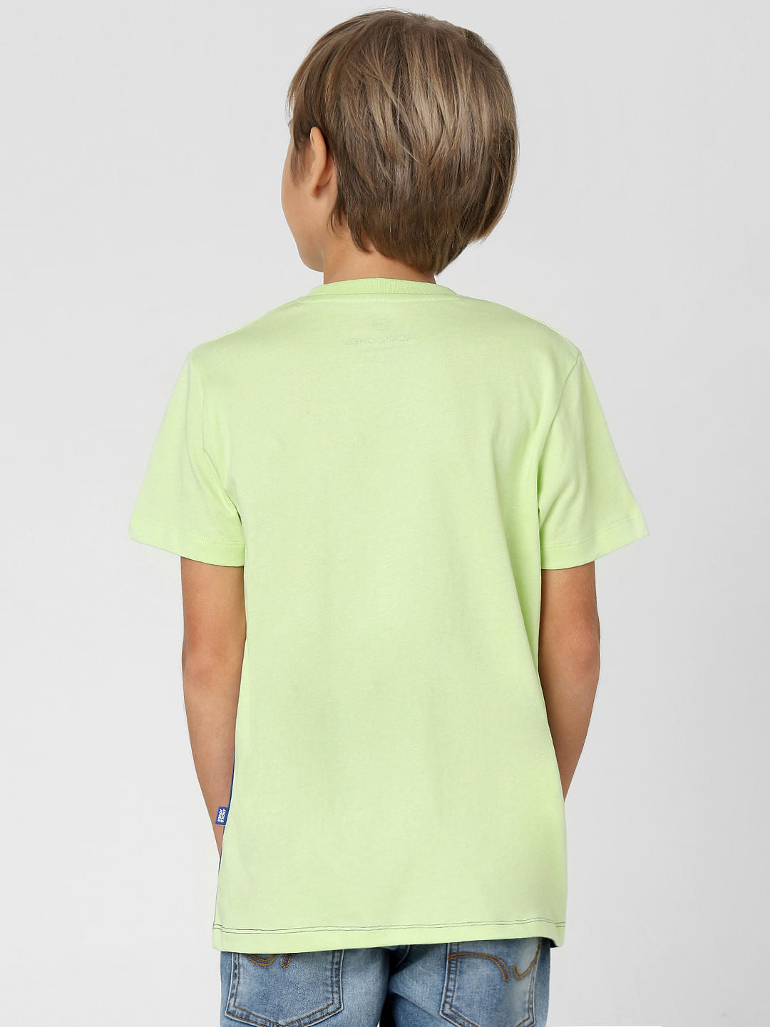 Boys Green Colourblocked Crew Neck T-shirt