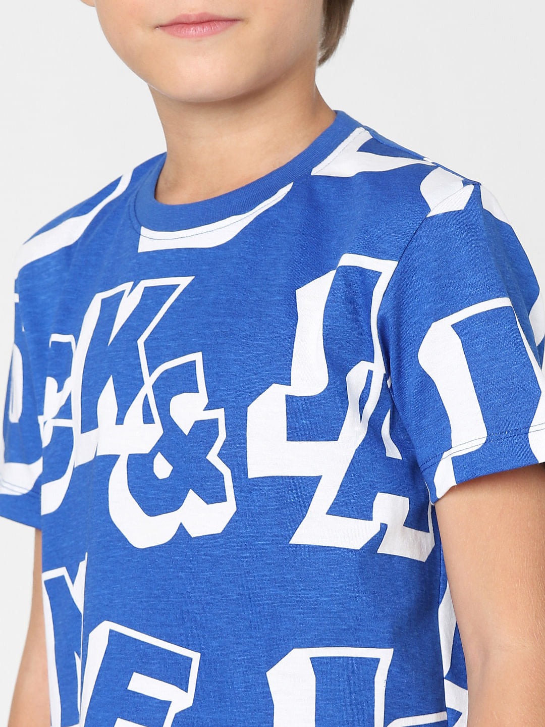 Boys Blue Typographic Print Crew Neck T-shirt