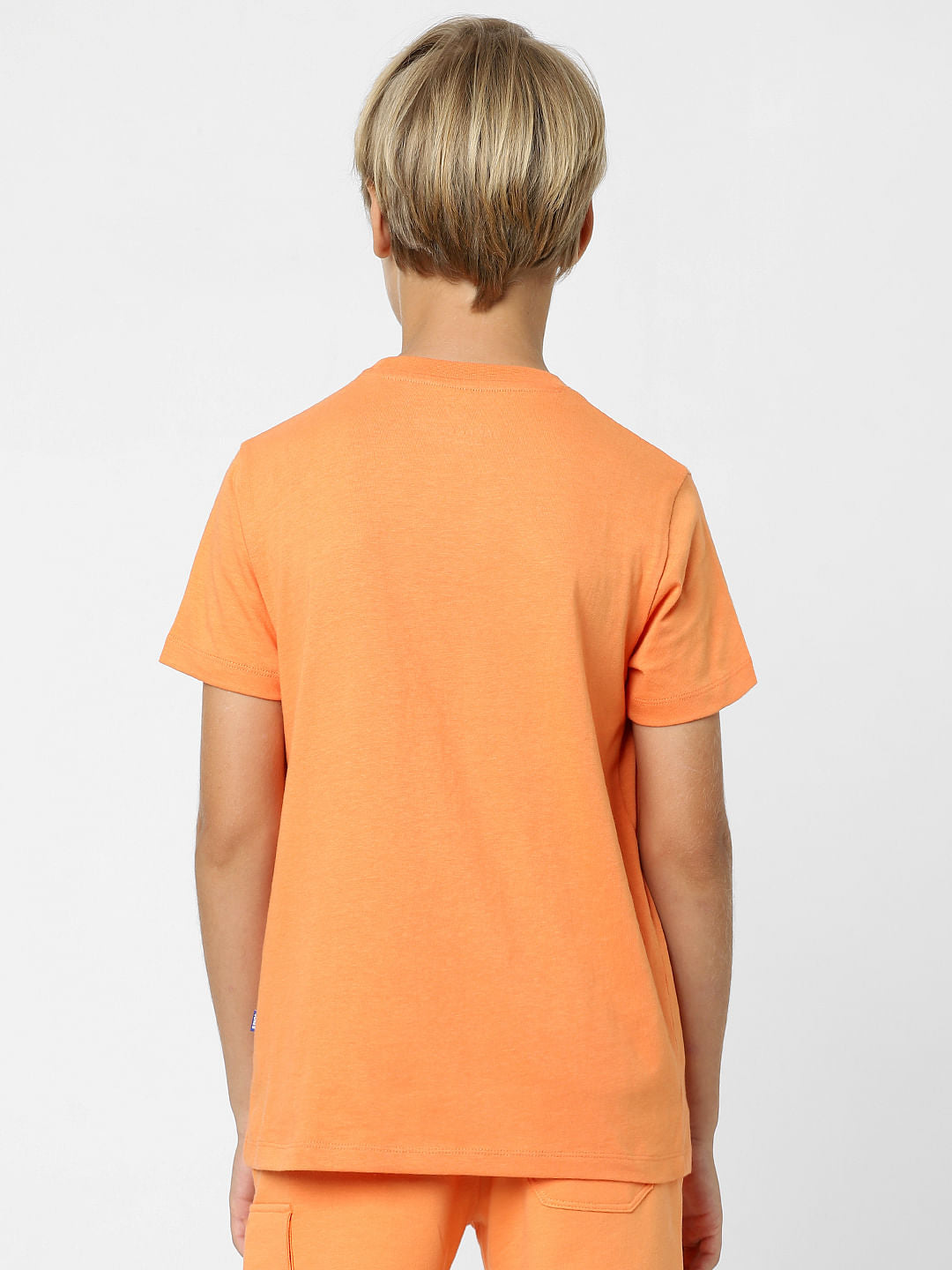 Boys Orange Graphic Print T-shirt