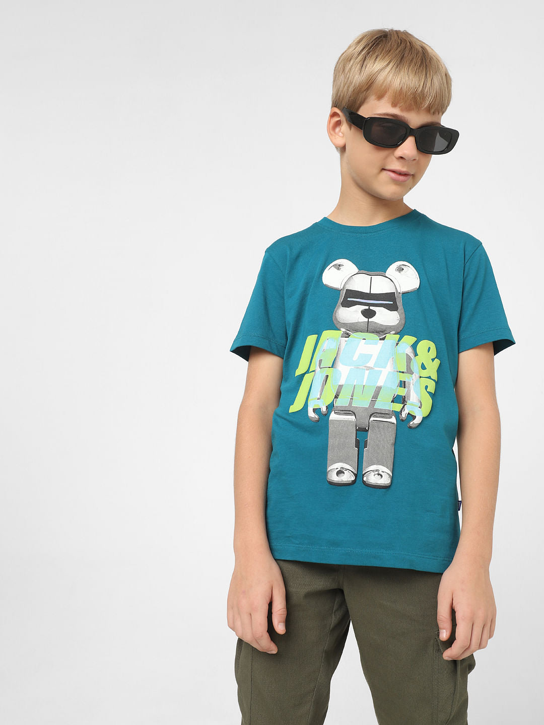 Boys Blue Graphic Print T-shirt