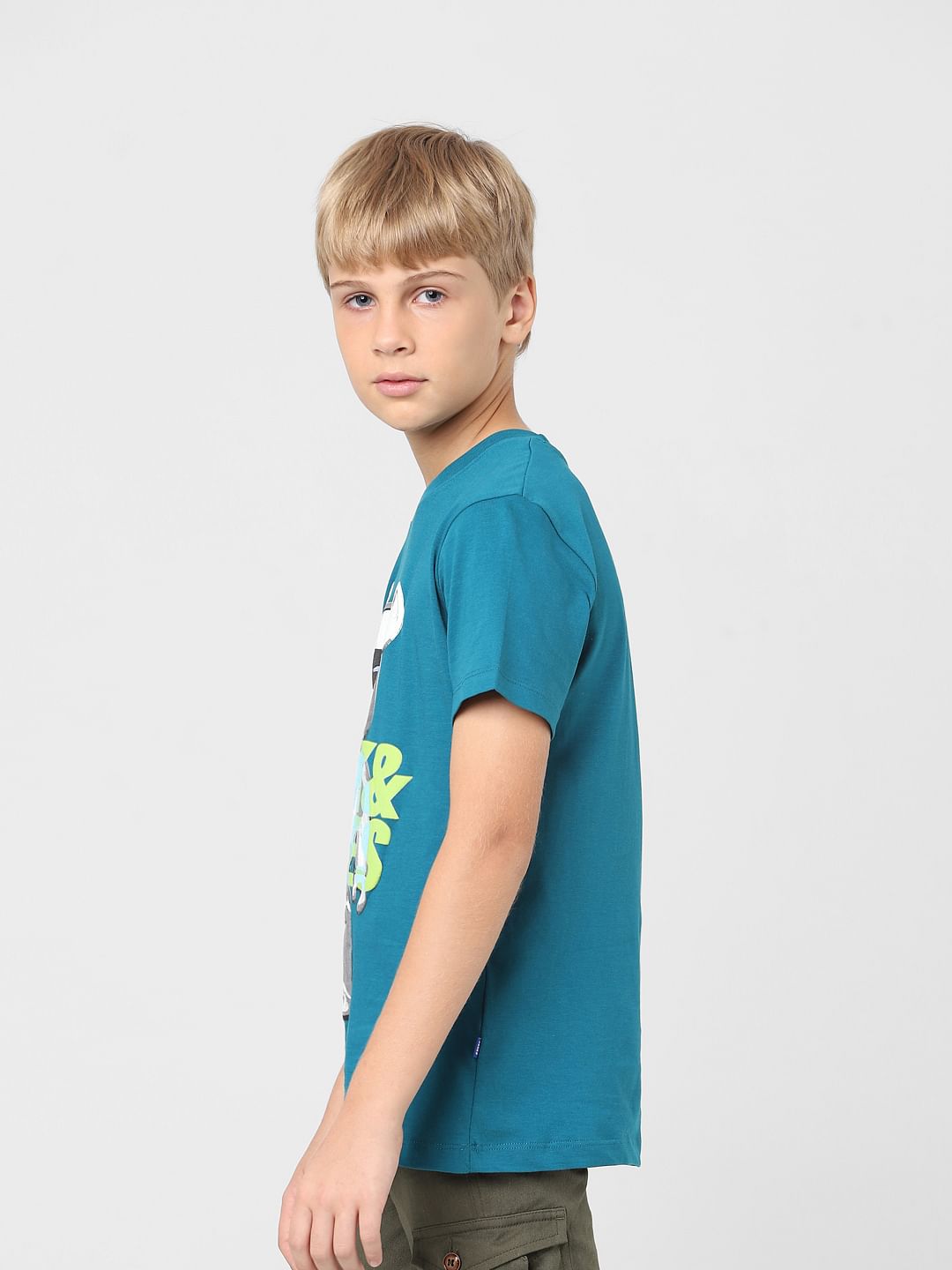 Boys Blue Graphic Print T-shirt