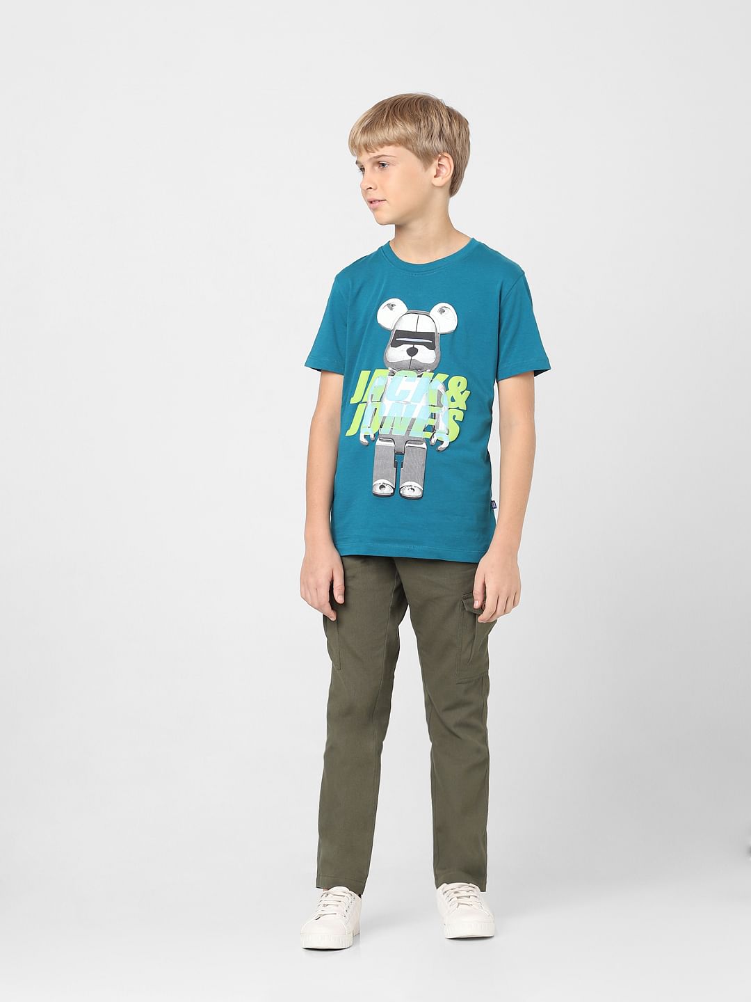 Boys Blue Graphic Print T-shirt