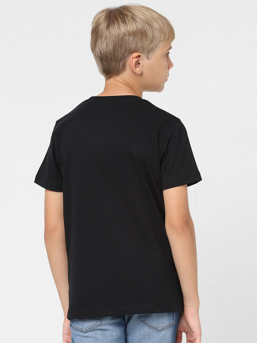 Boys Black Graphic Print T-shirt