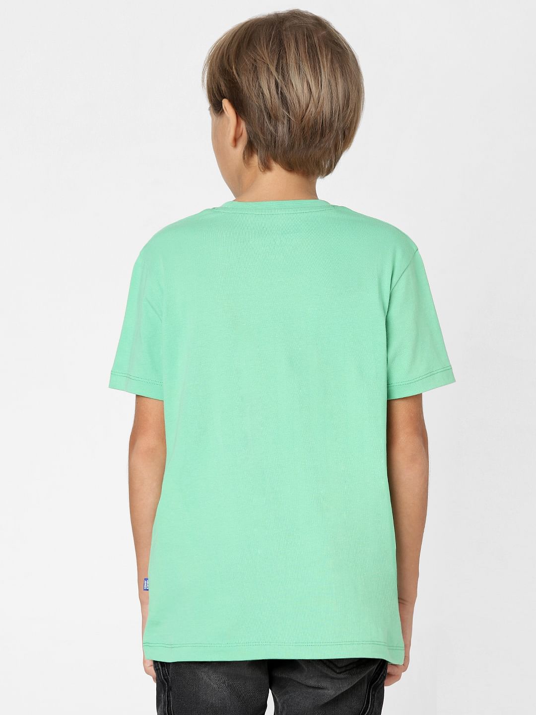Boys Green Crew Neck T-shirt