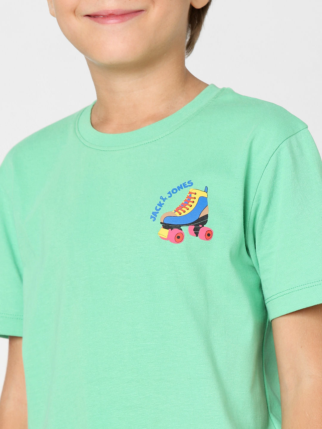 Boys Green Crew Neck T-shirt