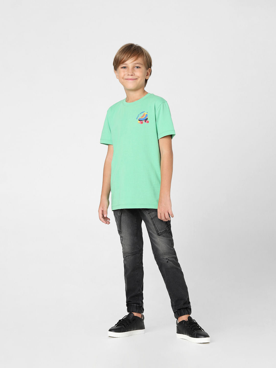 Boys Green Crew Neck T-shirt