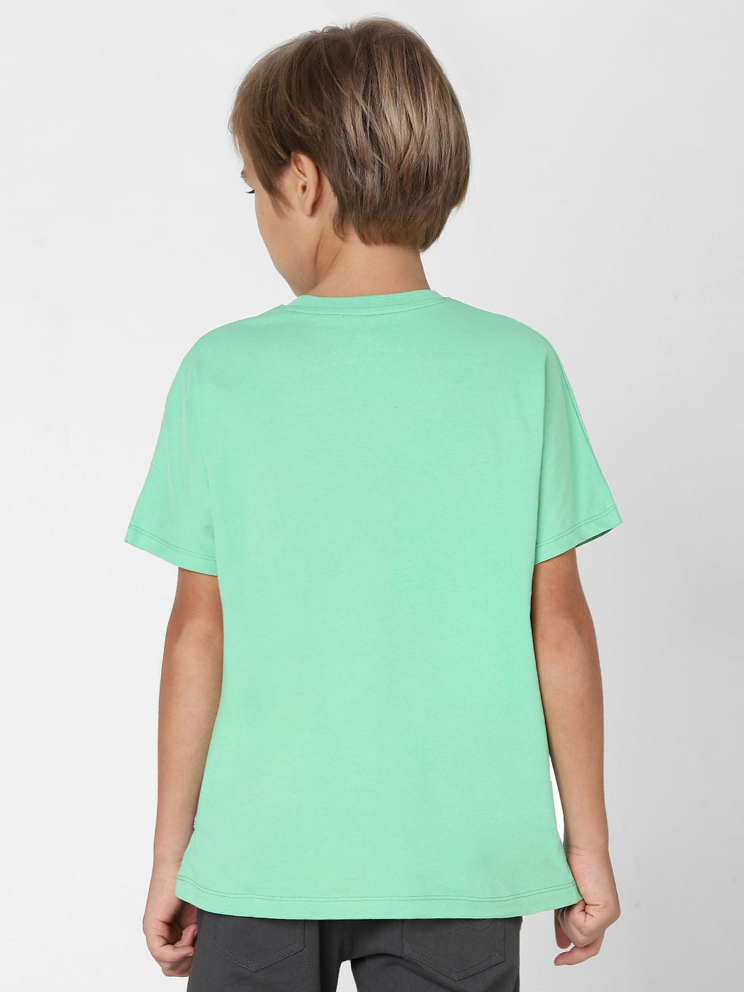 Boys Green Crew Neck T-shirt