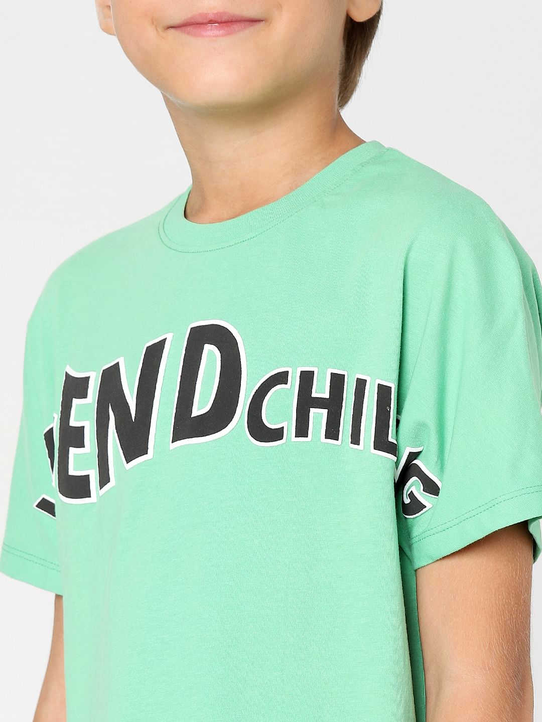 Boys Green Crew Neck T-shirt