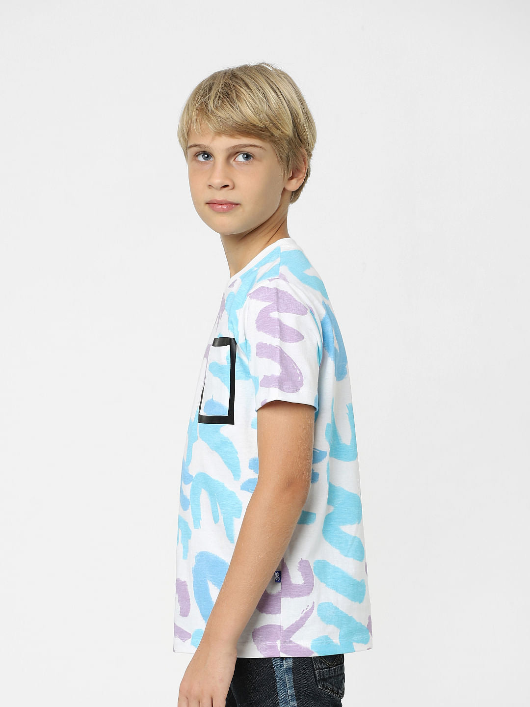 Boys White Typographic Print T-shirt