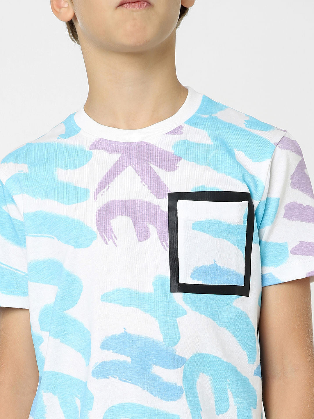 Boys White Typographic Print T-shirt