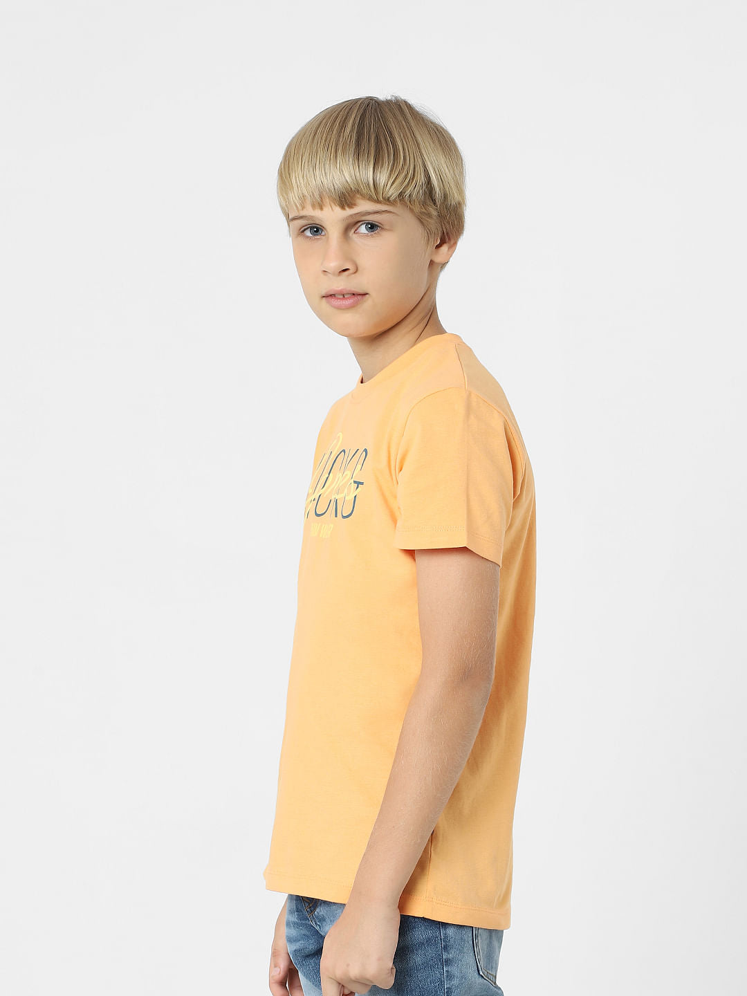 BOYS Orange Logo Print T-shirt