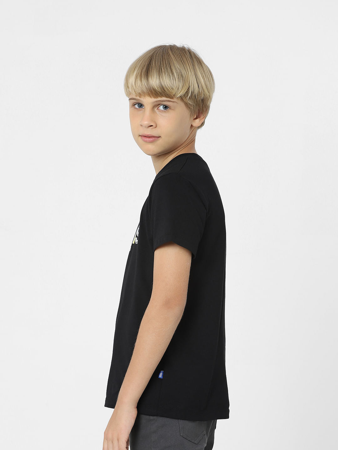 BOYS Black Logo Print T-shirt