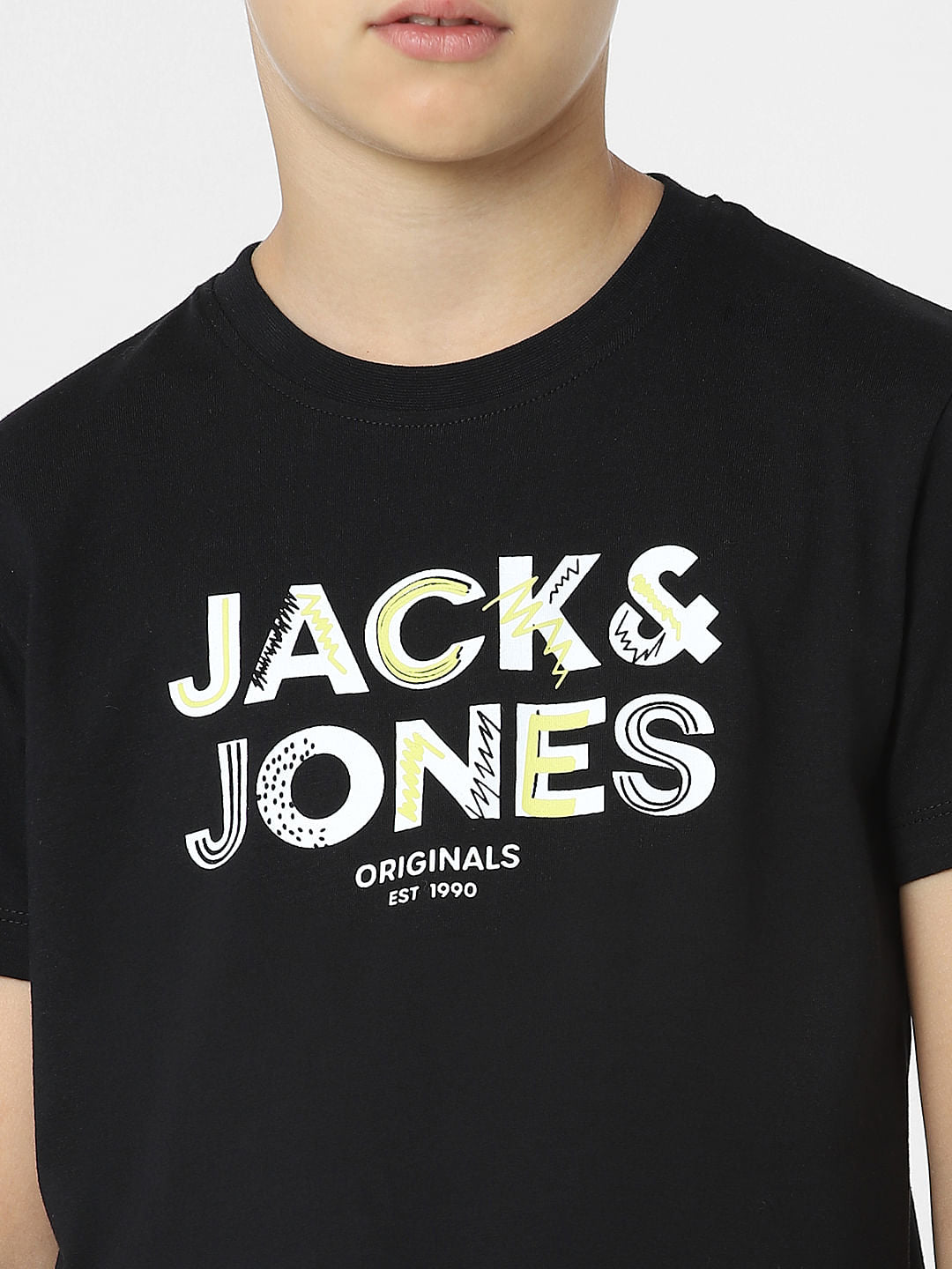 BOYS Black Logo Print T-shirt