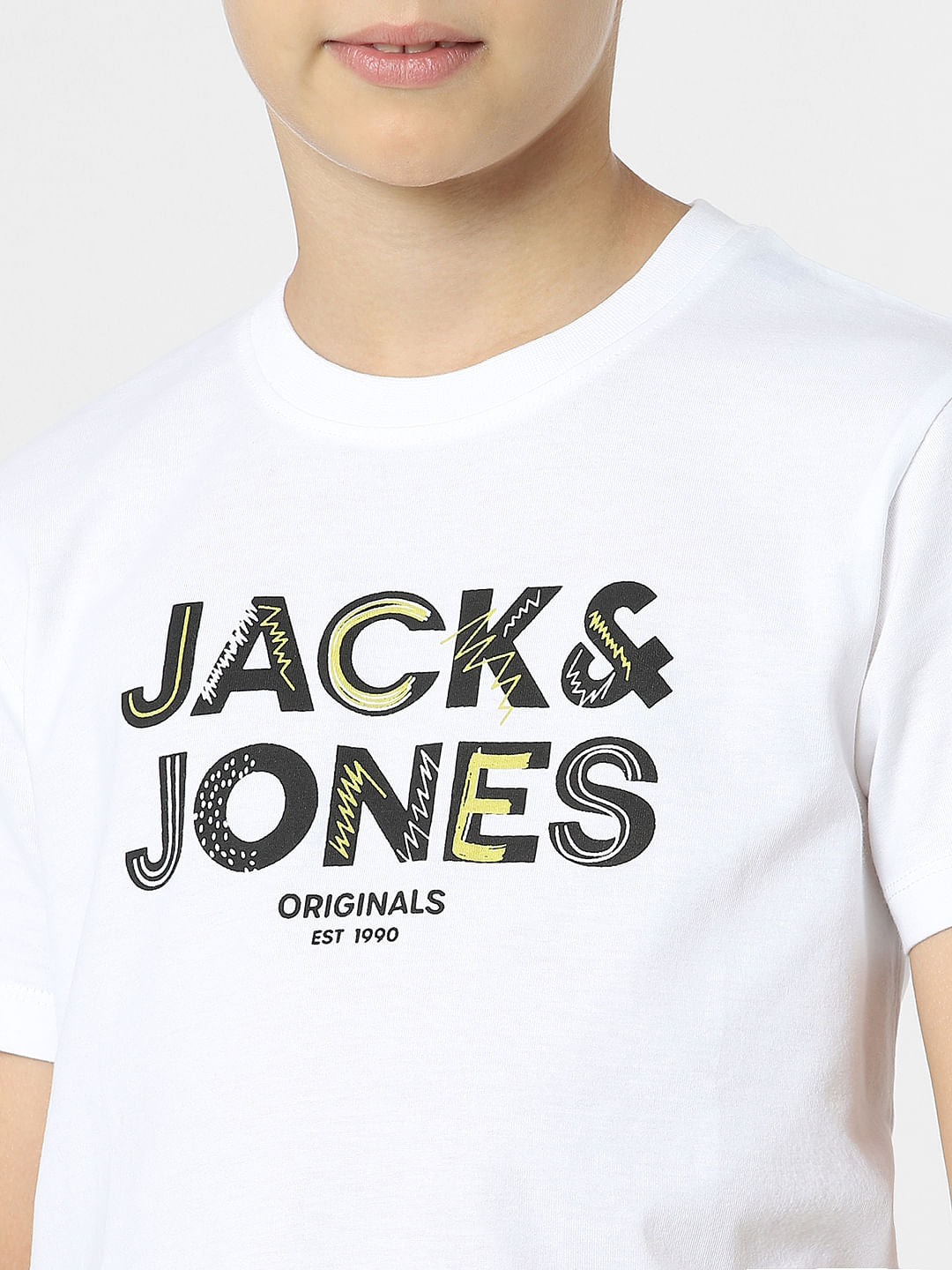 BOYS White Logo Print T-shirt