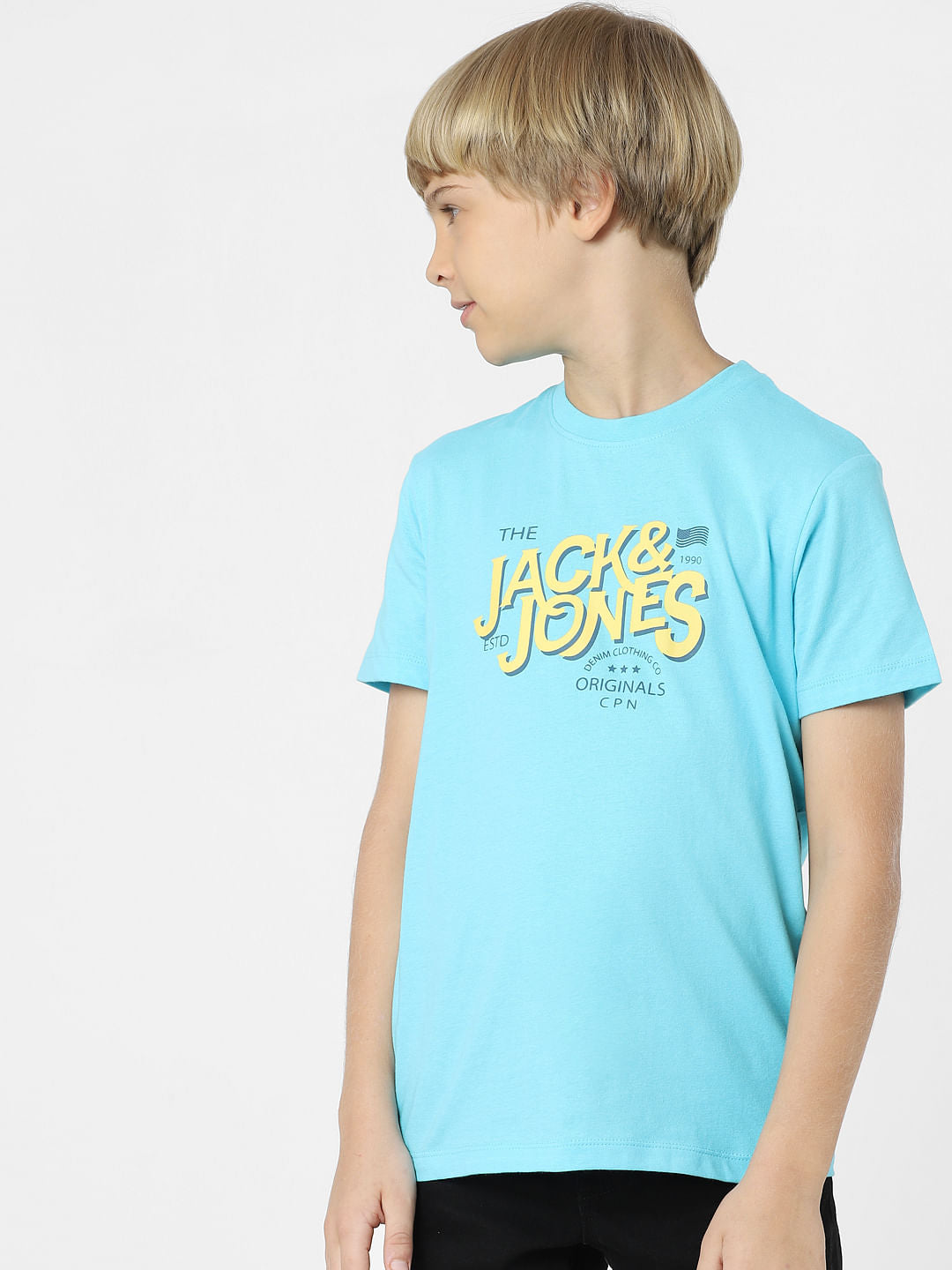 BOYS Blue Logo Print T-shirt
