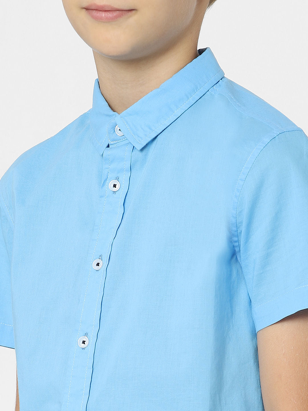 BOYS Blue Short Sleeves Shirt