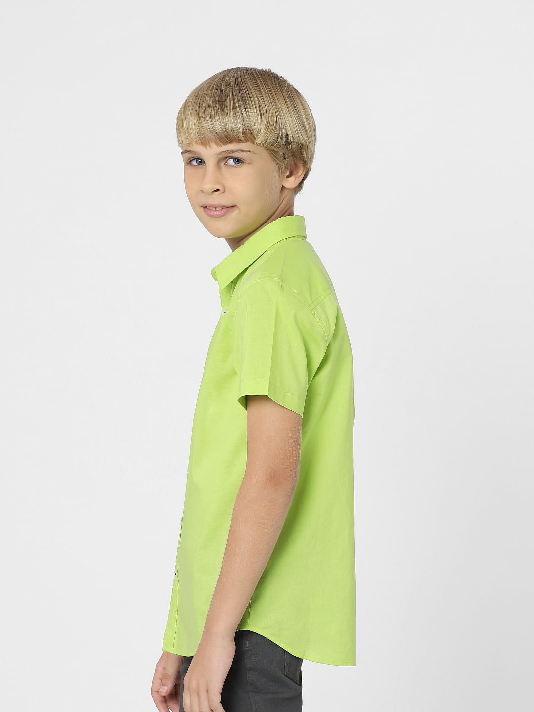 BOYS Green Short Sleeves Shirt