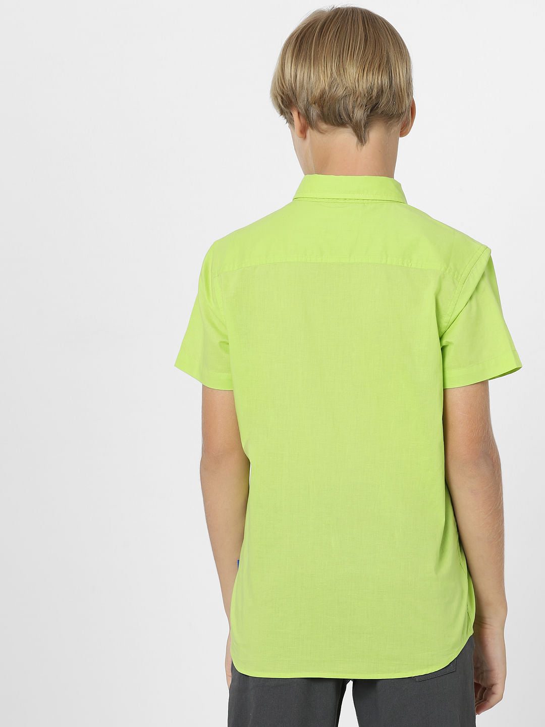 BOYS Green Short Sleeves Shirt