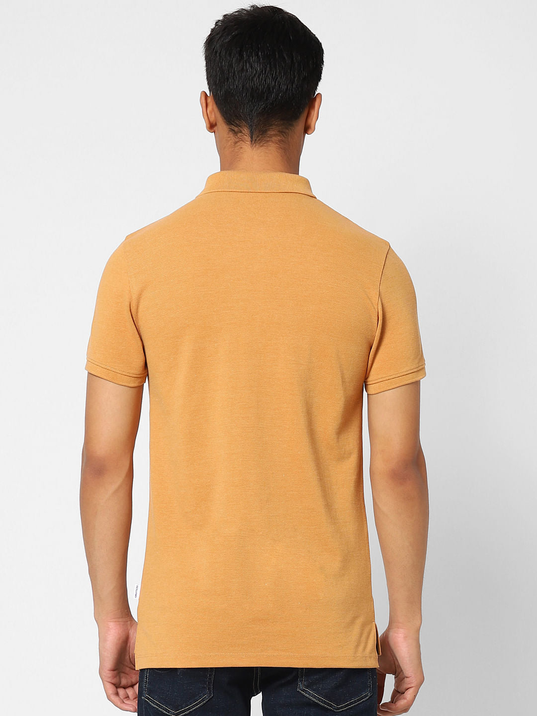 Yellow Logo Print Polo T-shirt