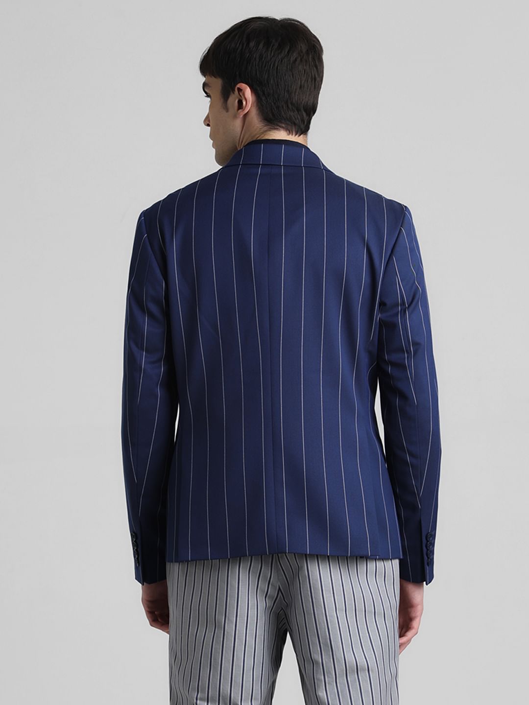 Blue Striped Formal Blazer